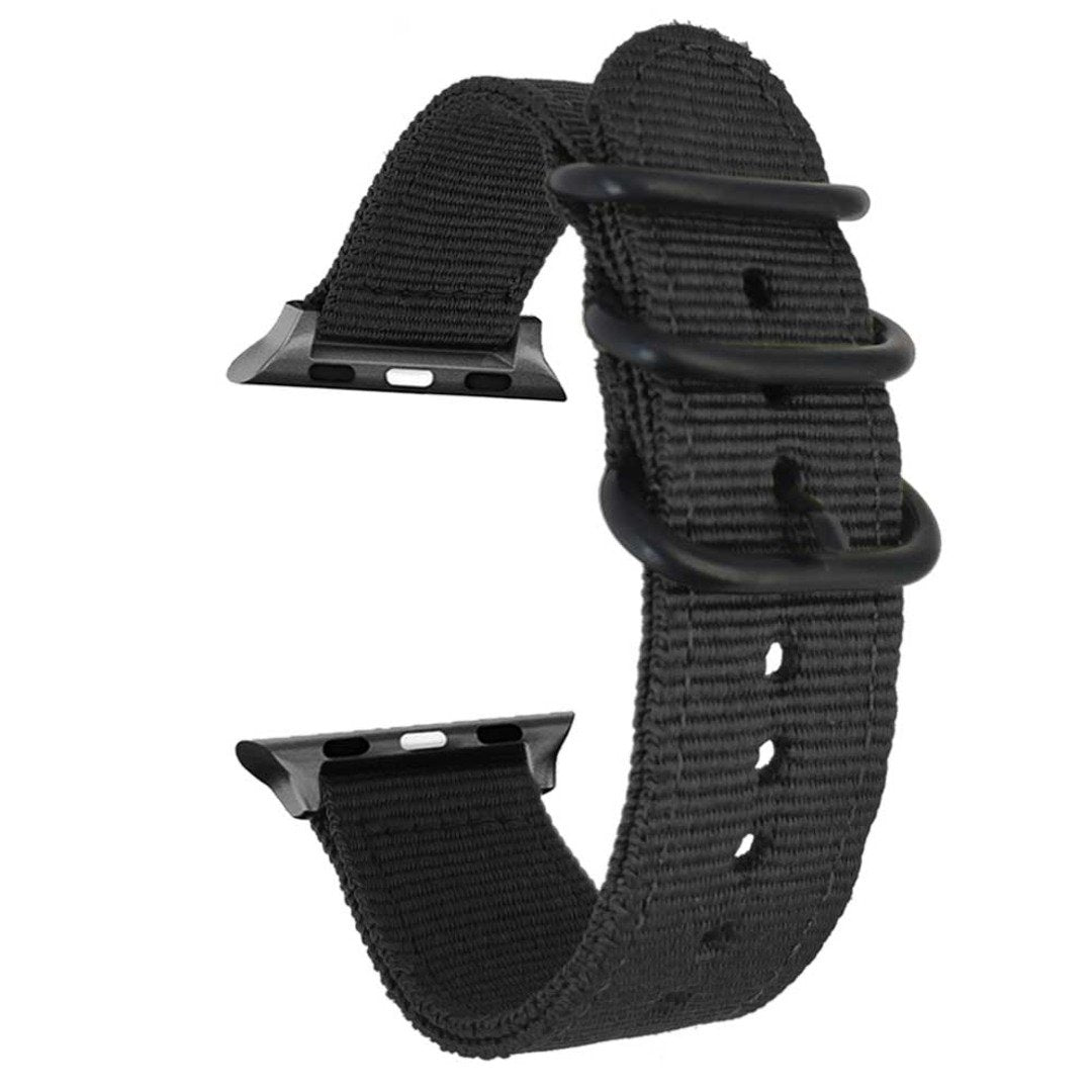 Woven Nylon Buckle Strap for Apple Watch [42/44MM] - Black