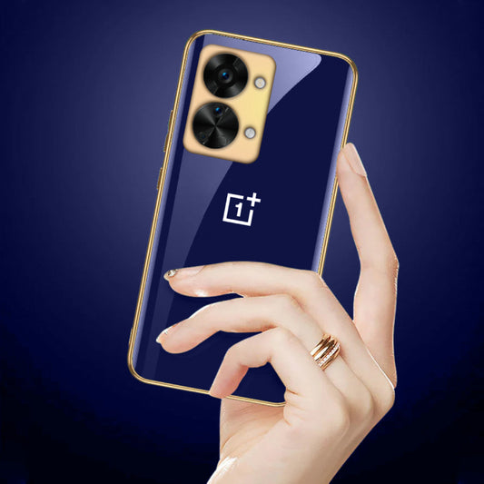 OnePlus Nord 2T Glossy Gold Edge Back Logo Case