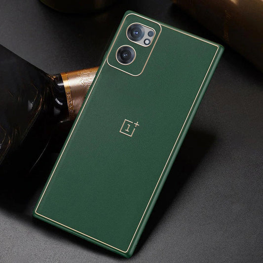 OnePlus Nord CE 2 Leather Textured Gold Plated Case