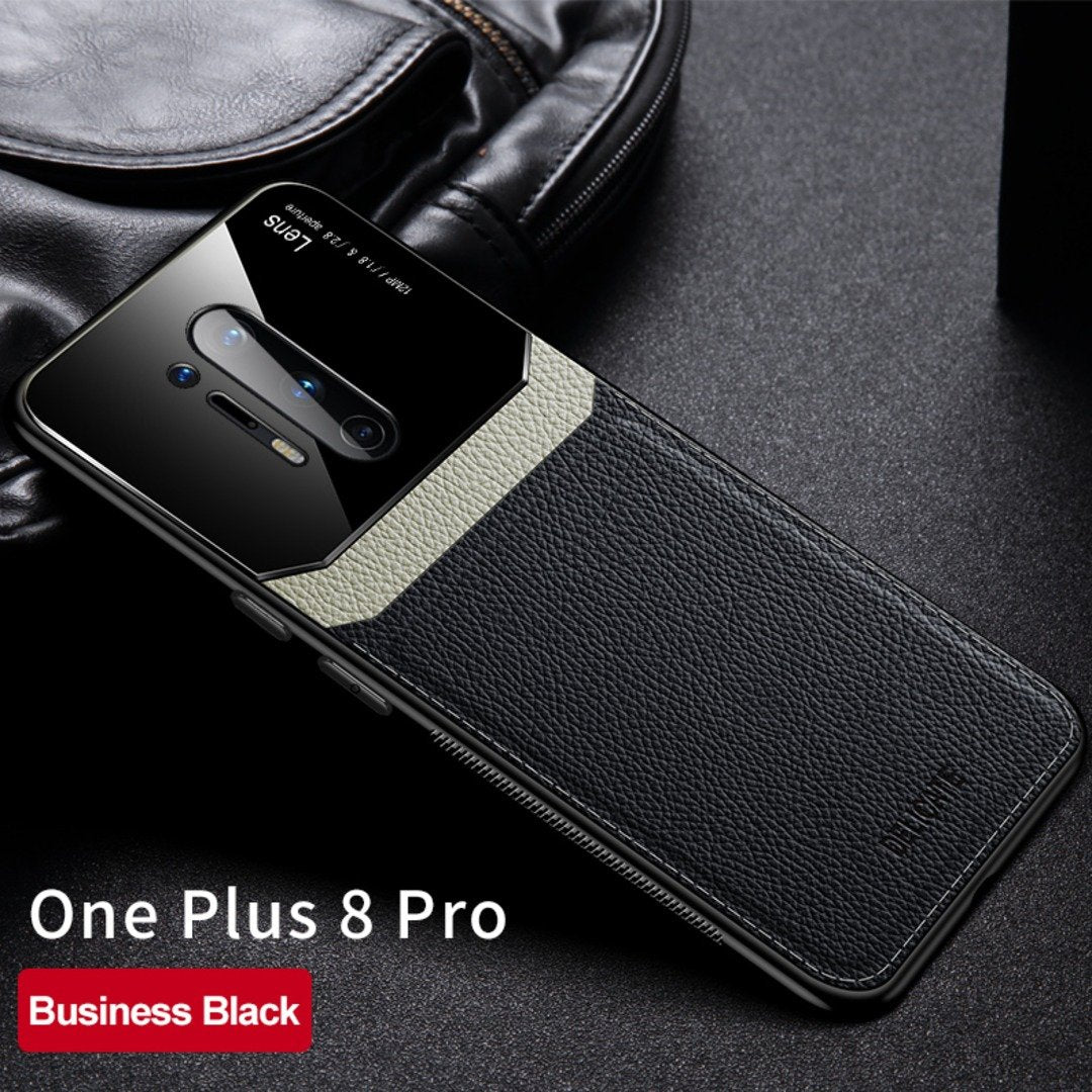 OnePlus 8 Pro Sleek Slim Leather Glass Case