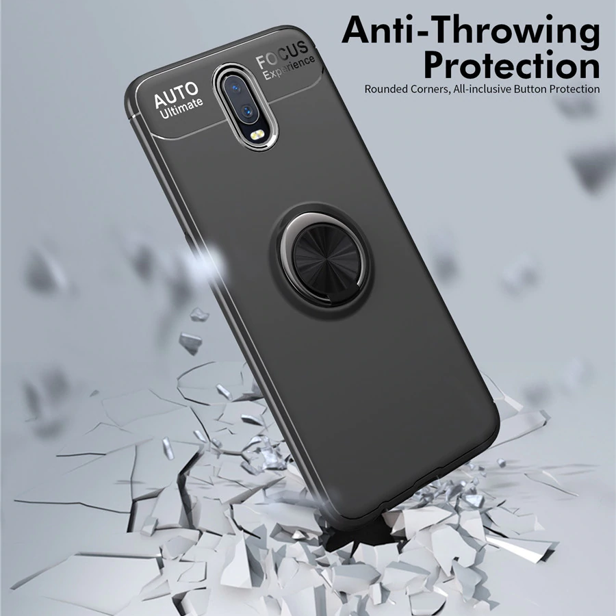 OnePlus 6T Metallic Finger Ring Holder Matte Case