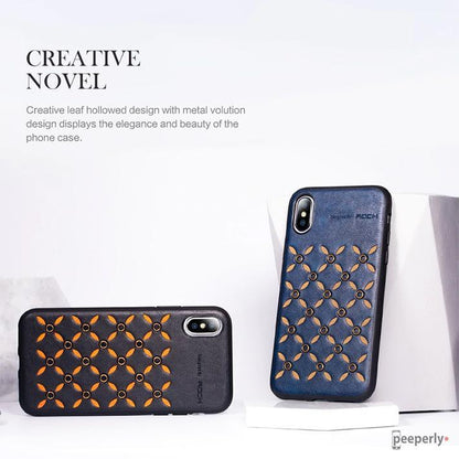 Rock ® iPhone XS Max Leather Weave Stud Case