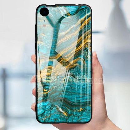 iPhone XR Soothing Sea Pattern Marble Glass Back Case