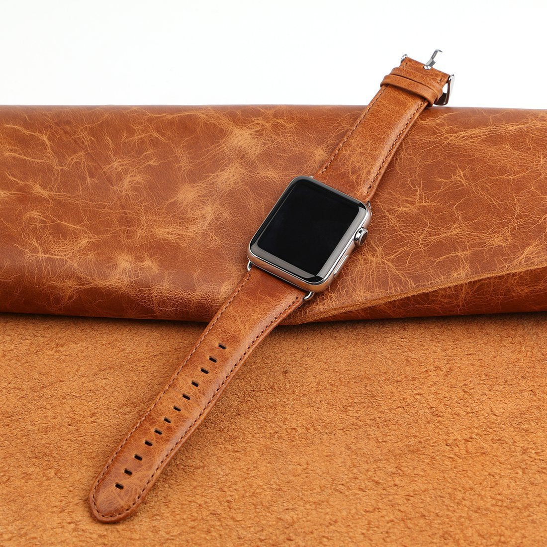 Genuine Leather Wrist Band 42mm for Apple Watch  (ONLY STRAP NOT WATCH)