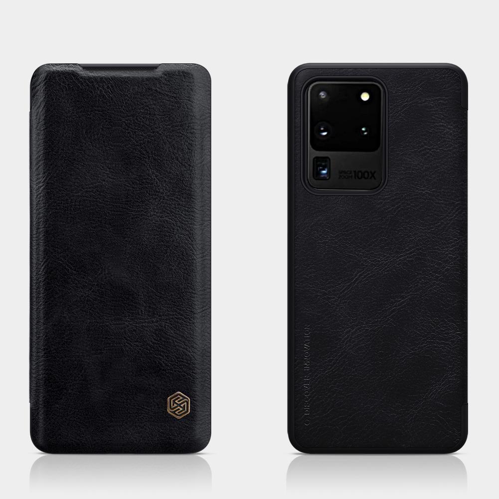 Galaxy S20 Ultra Genuine QIN Leather Flip Case